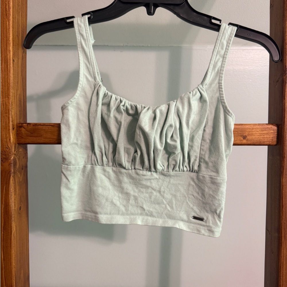 Hollister Light Green Ruched Top